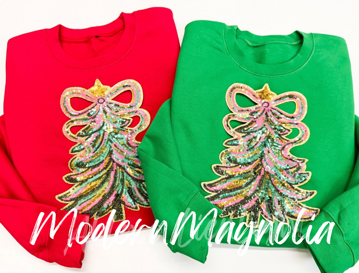Christmas Tree Sequins Patch Sweatshirt