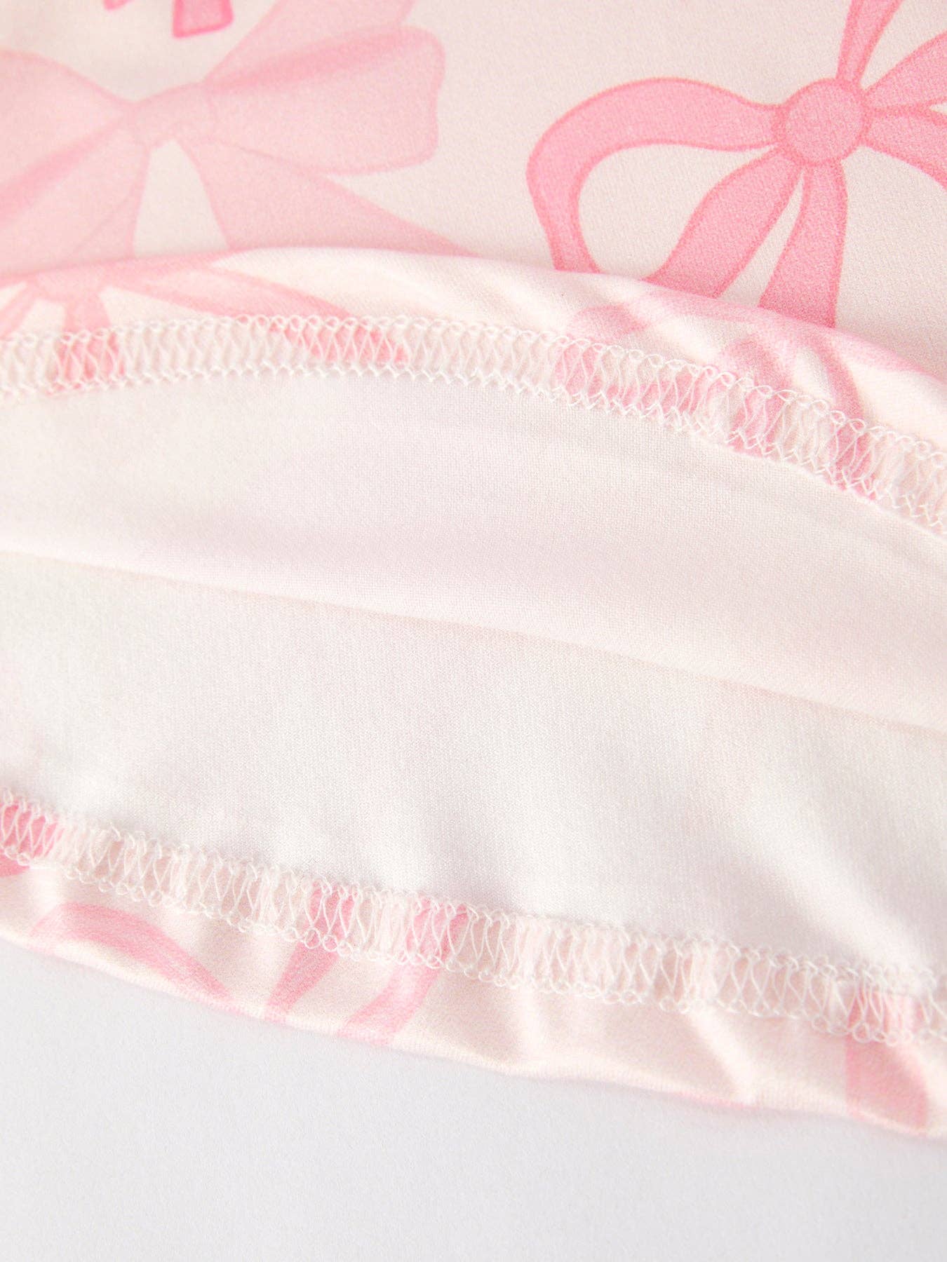 Girls Pink Bow Sleeveless Shorts Set