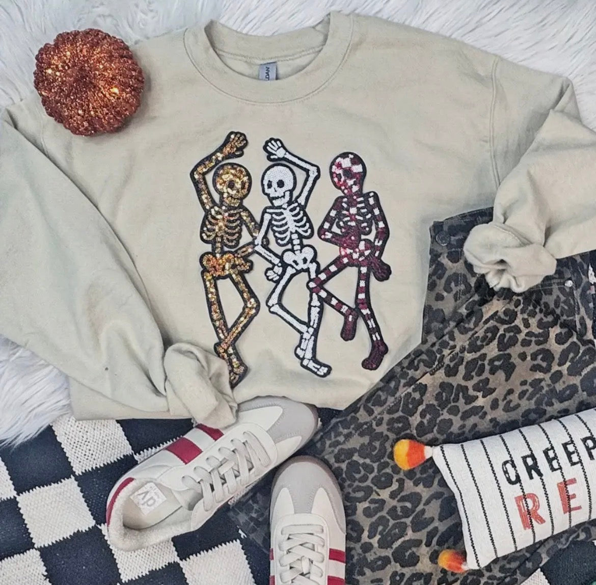 Sequin Skeleton Patch Crewneck