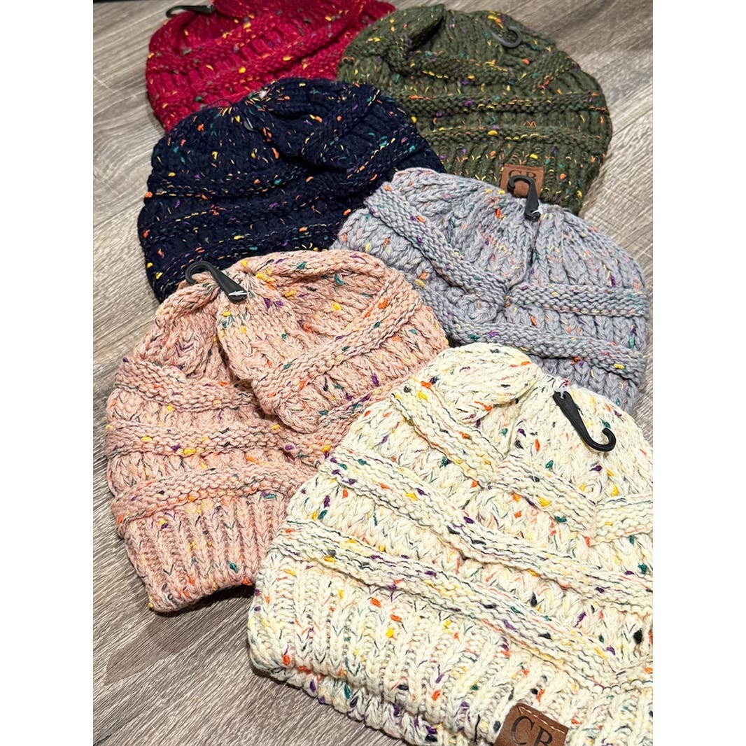 Confetti Ribbed Knit Beanie