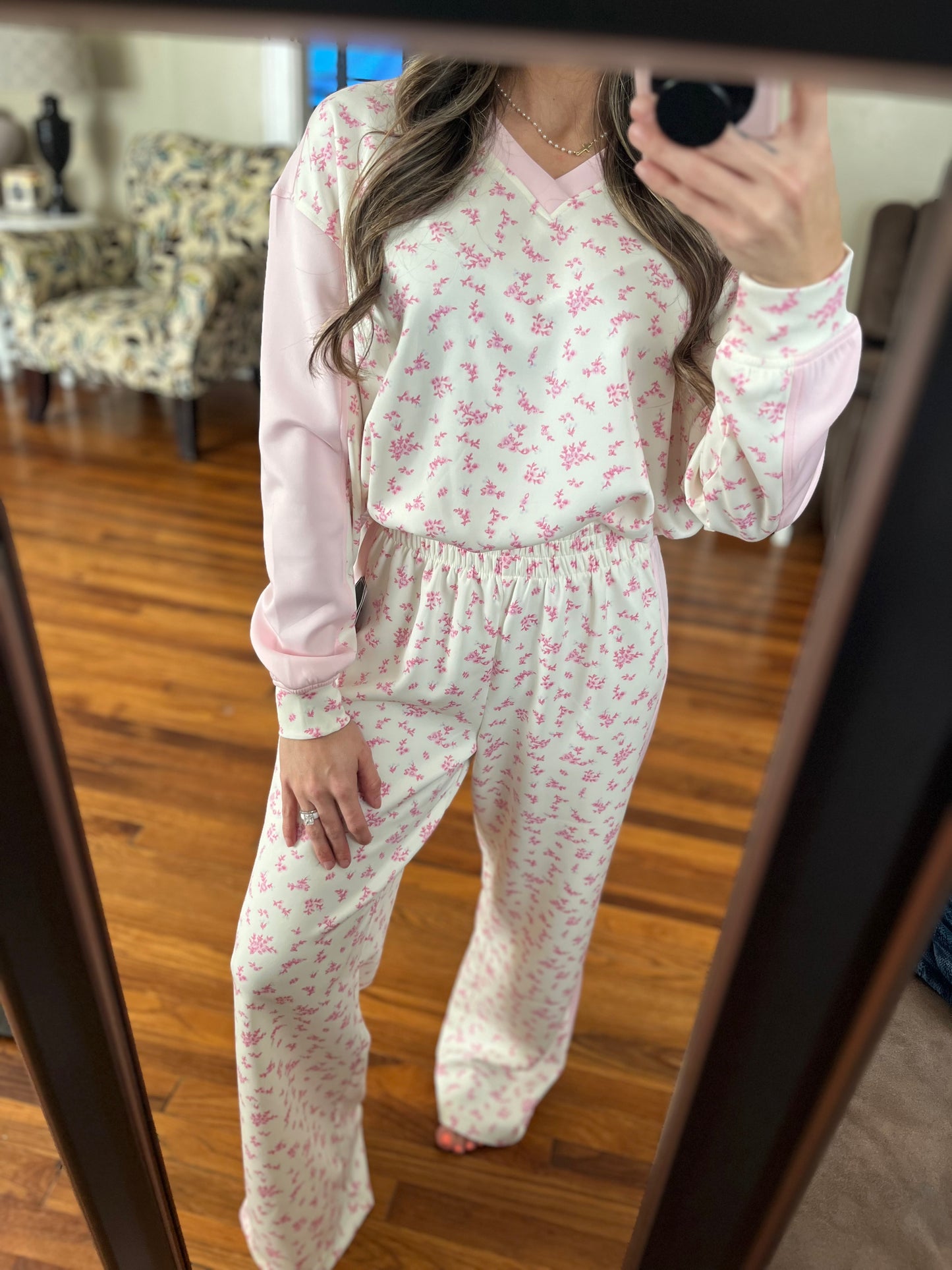 Tinsel Floral High Rise Scuba Pants