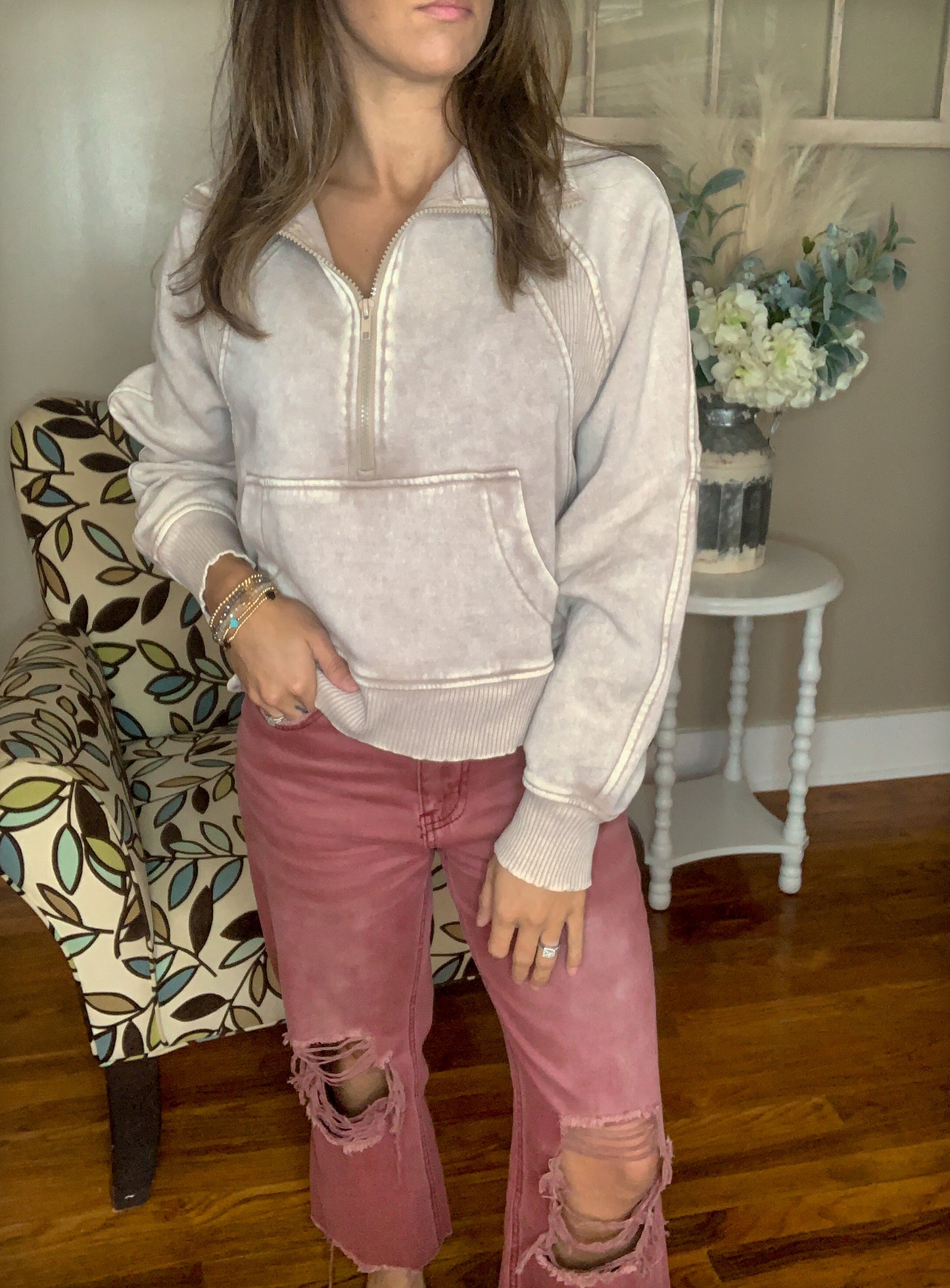 90'S VINTAGE SUPER HIGH RISE CROP FLARE JEANS | RUSSET BROWN