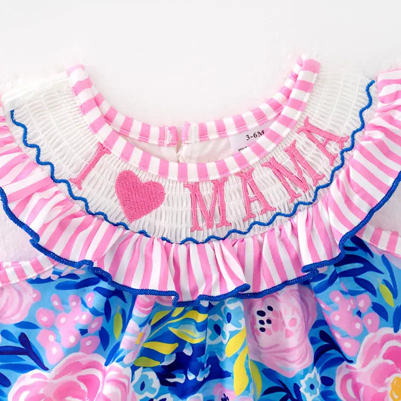 I LOVE MAMA Smocked Bloomer Set