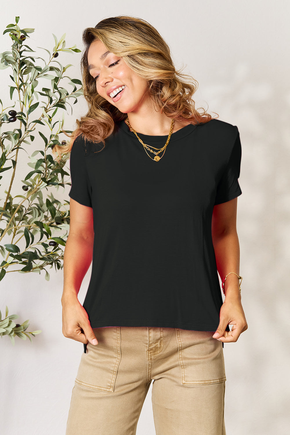 Basic Full Size Round Neck Short Sleeve T-Shirt