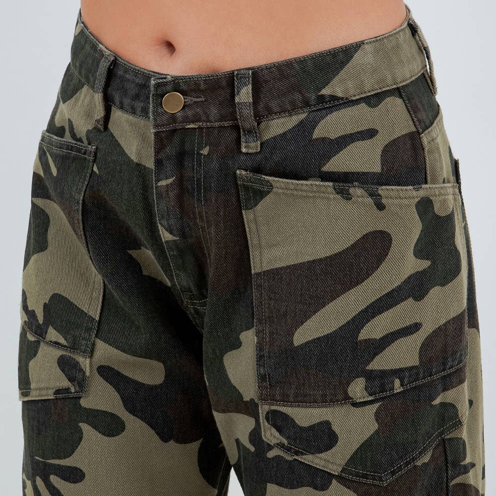Camo Barrel Jeans