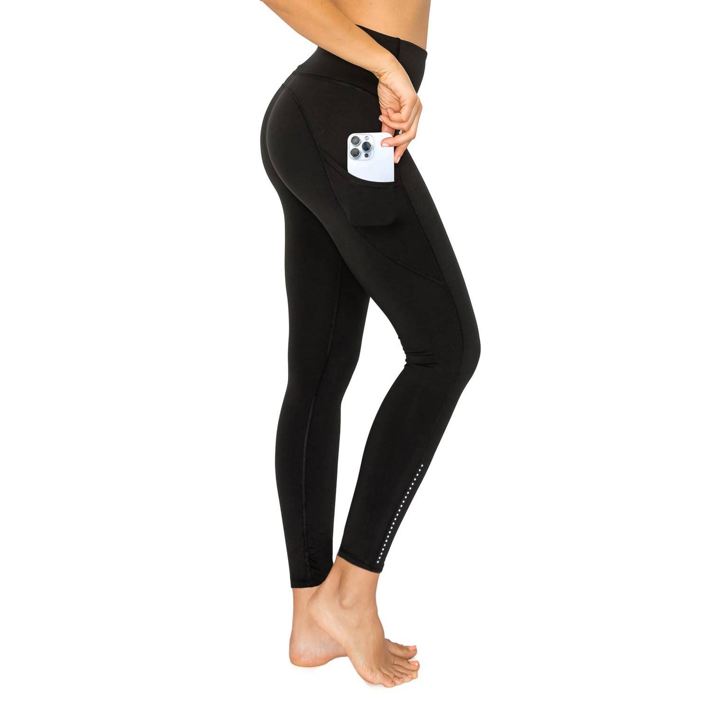 Premium Activewear 7/8 Length Leggings w Pockets | Black