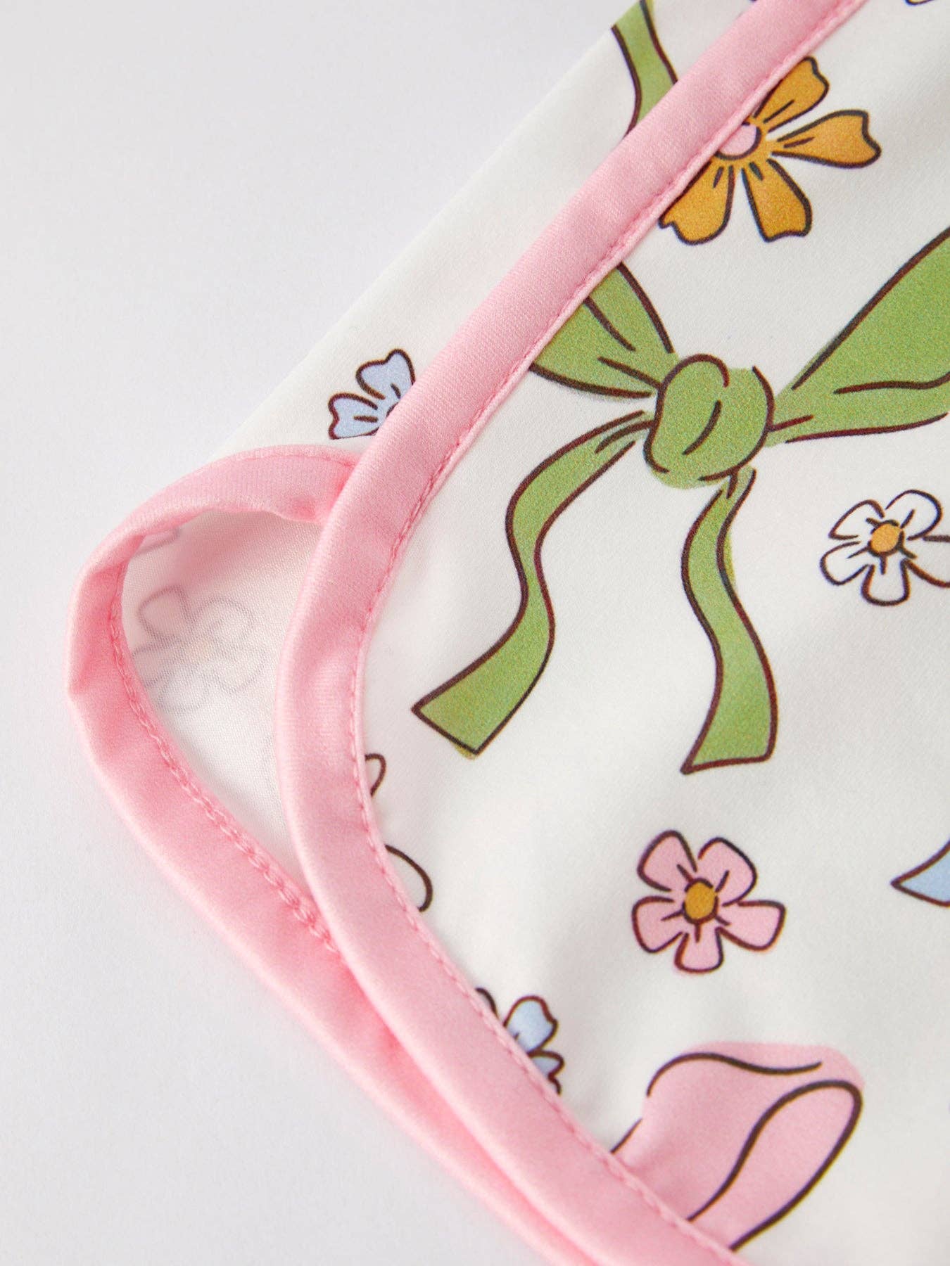 Girls Pink Bow Sleeveless Shorts Set