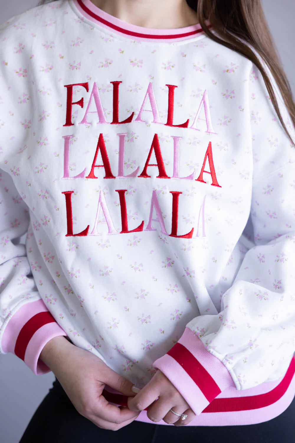 Falala Embroidered Varsity Crewneck