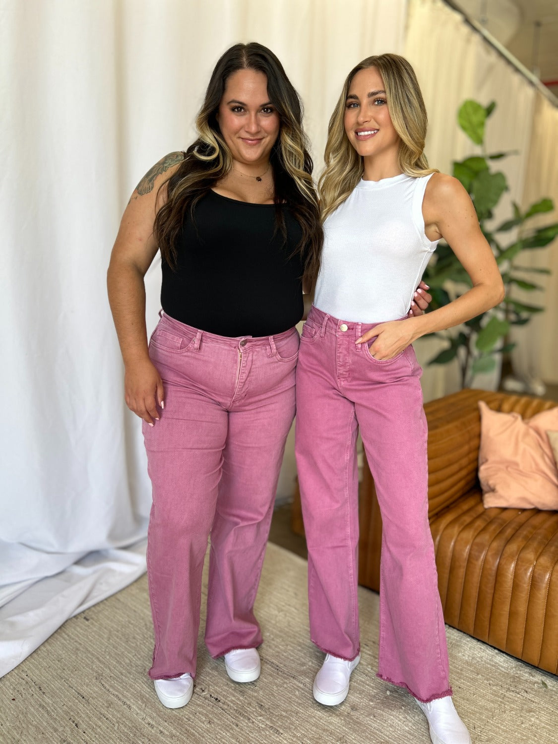 Rebecca High Rise Garment Dye Wide Leg Jeans