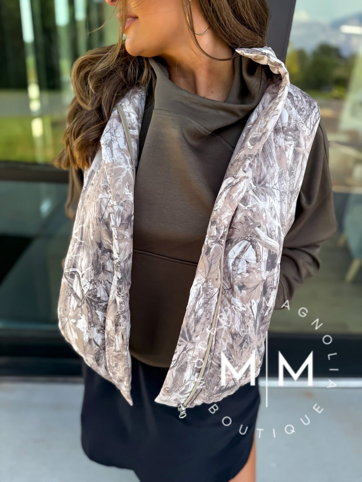 Dark Camo Puffer Vest PREORDER
