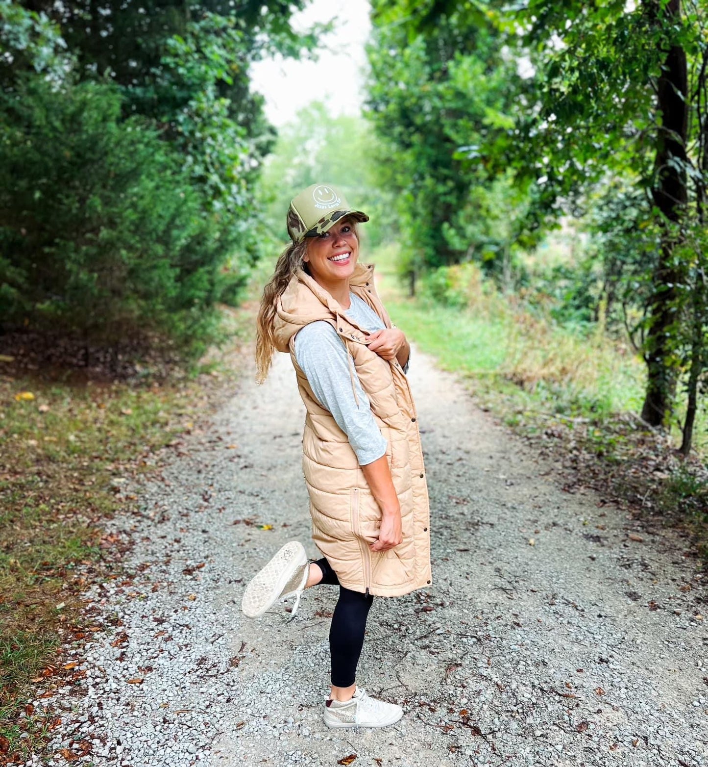 PREORDER Long Puff Vest | Beige