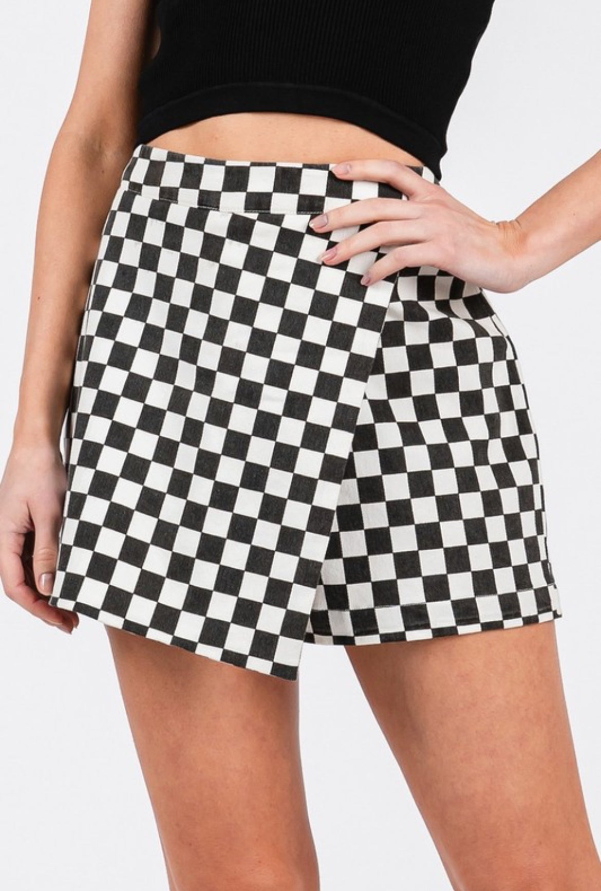 Black Checkered Skort