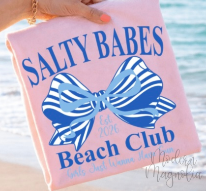 Salty Babes Beach Club Tee | Blue