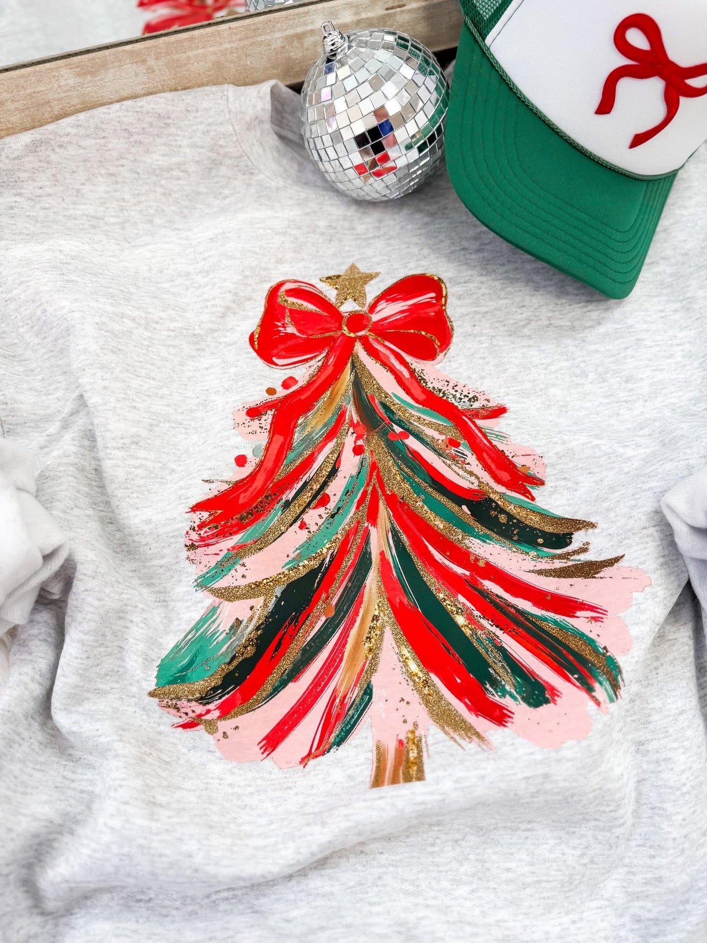 Brush Stroke Christmas Tree Sweatshirt
