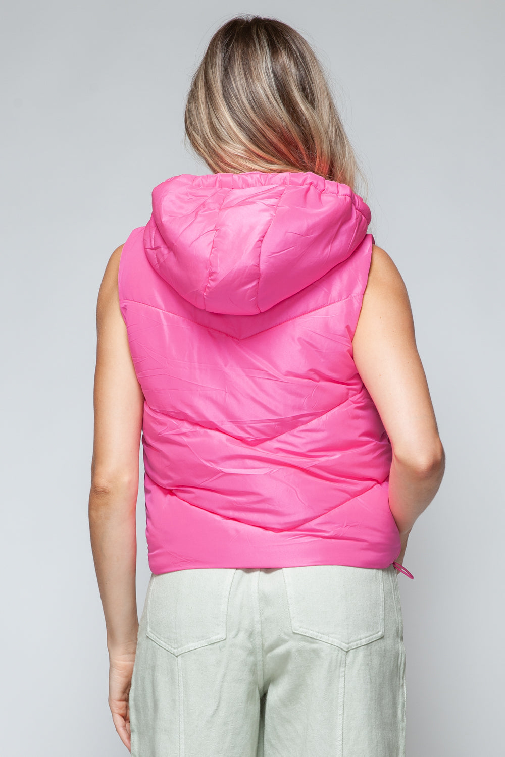 Quilted Puffer Vest | Pink