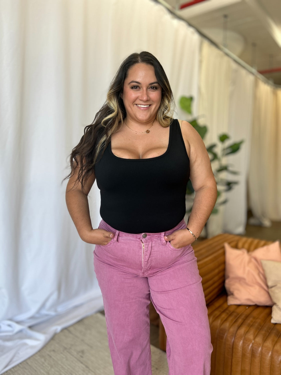 Rebecca High Rise Garment Dye Wide Leg Jeans