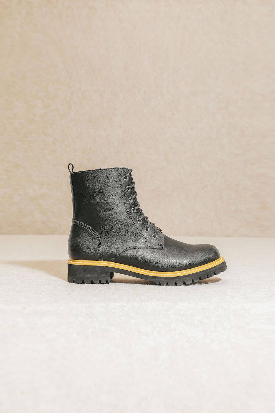 Drew Suede Combat Boots: Black