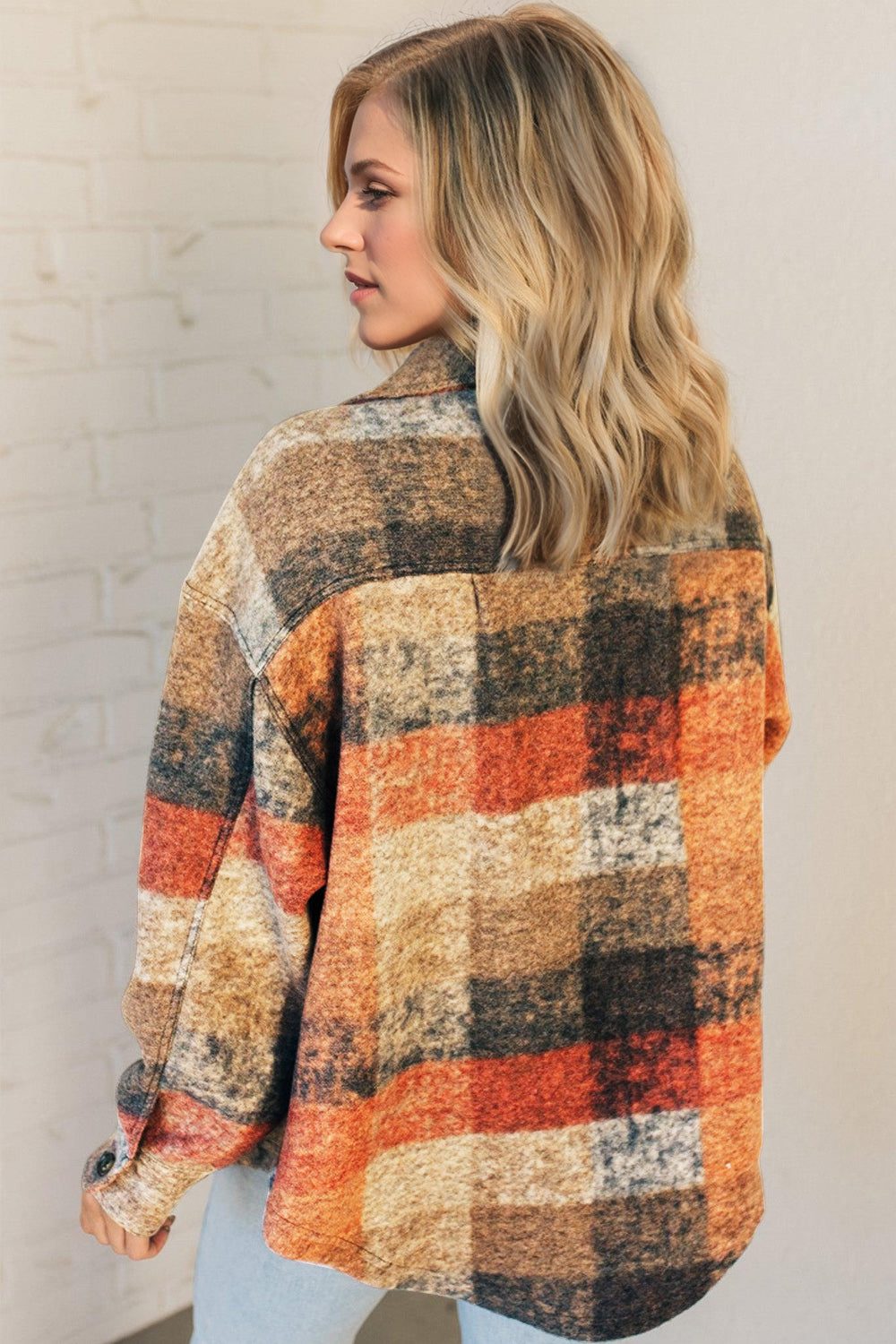 Plaid Fleece Shacket with Pockets