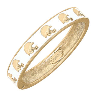 Enamel Hinge Bangle- White Helmet