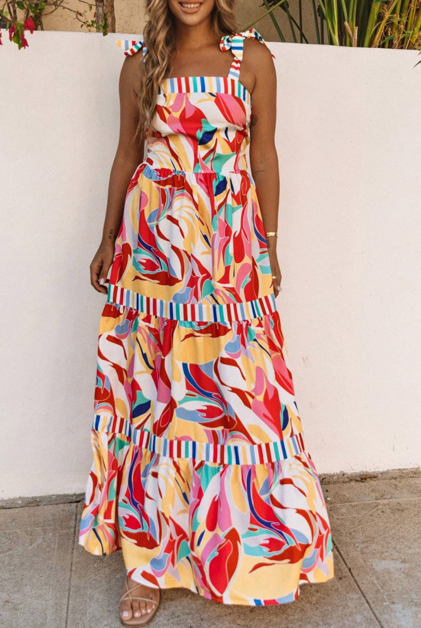 Floral Abstract Maxi Dress