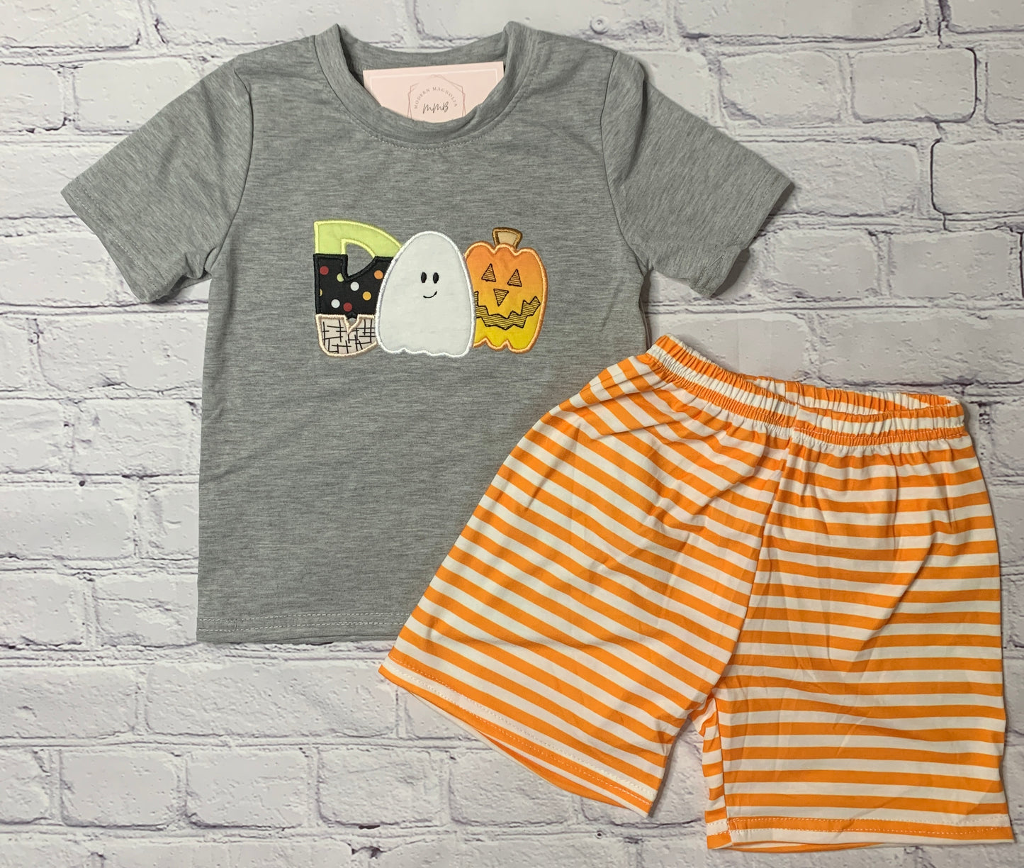 BOO Appliqué Boy Short Set