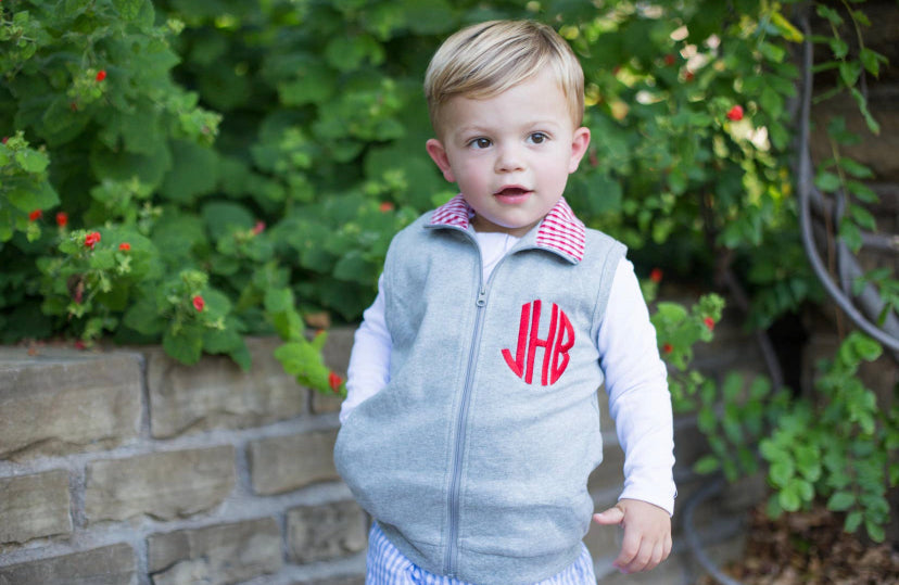 Gingham Monogram Vest