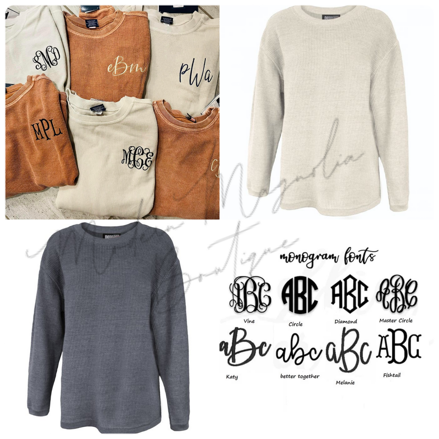 Monogram Corduroy Crewneck