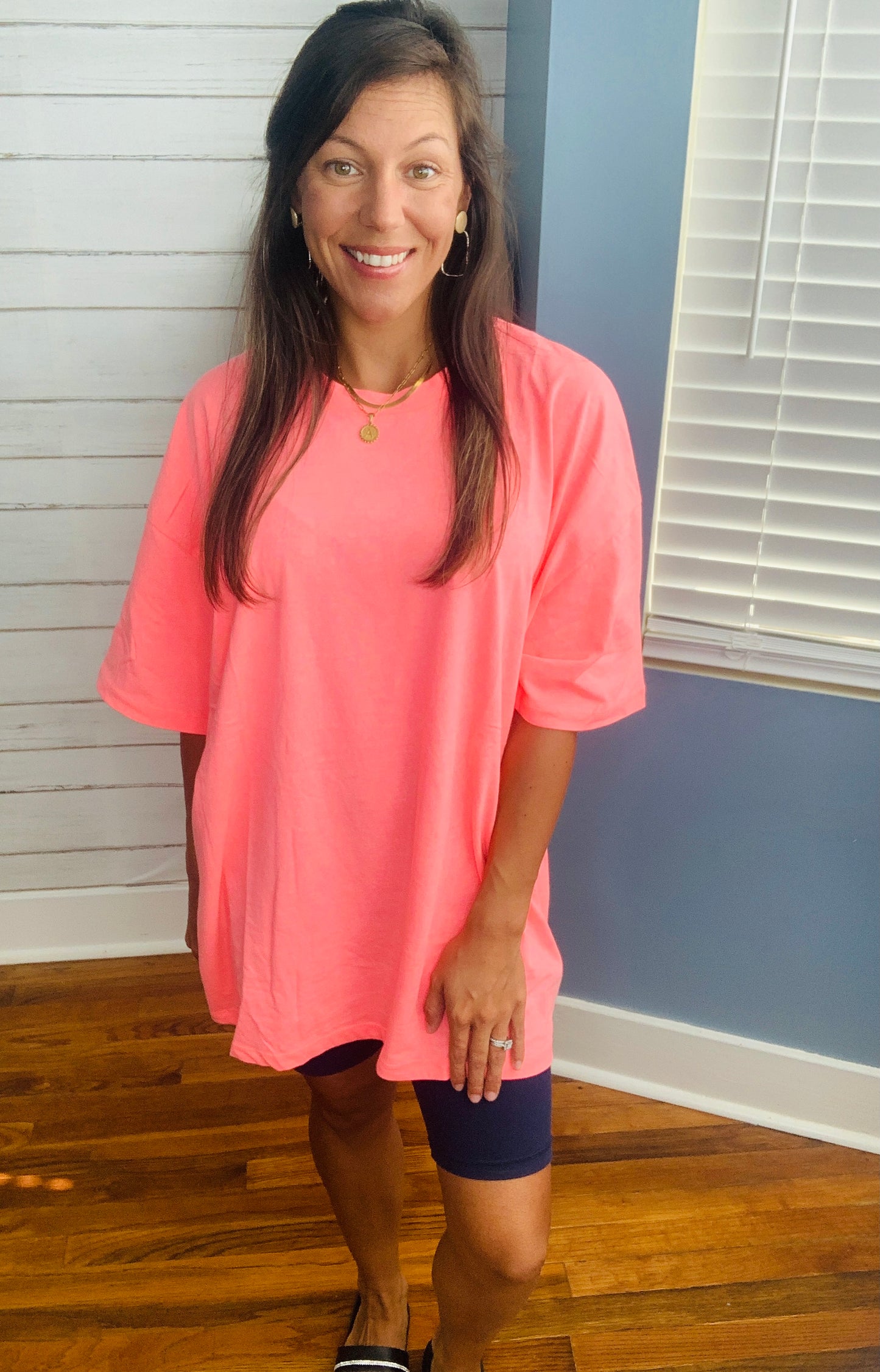 Everyday Oversize Boyfriend Tee - Coral Pink