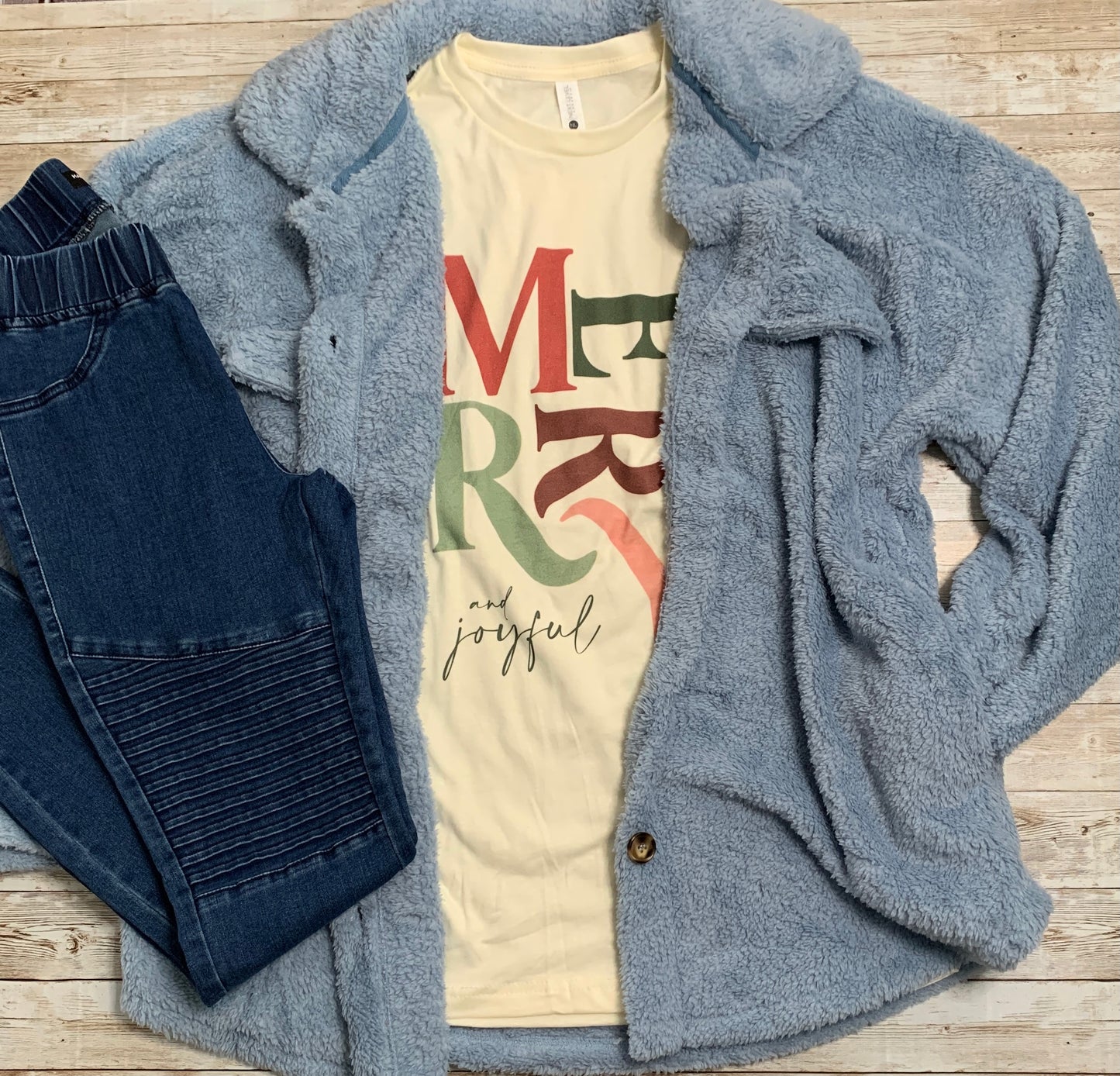 Blue Fur Shacket