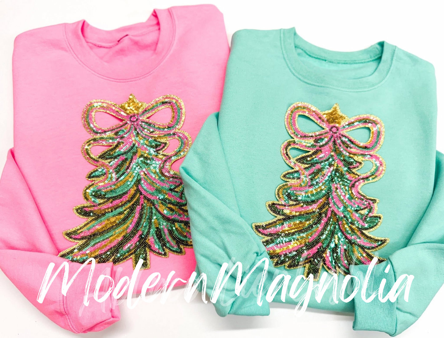 Christmas Tree Sequins Patch Sweatshirt