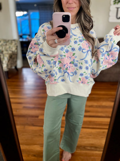 Floral Print Oversized Sweatshirt