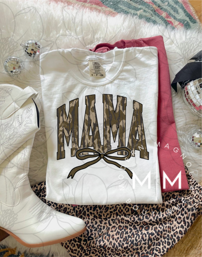 MAMA Camo Coquette Tee