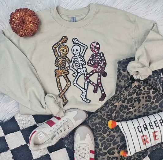 Sequin Skeleton Patch Crewneck