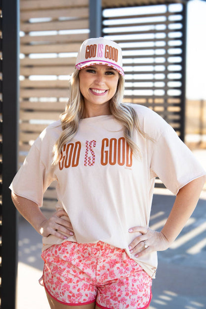 God is Good Checkered Trucker Hat