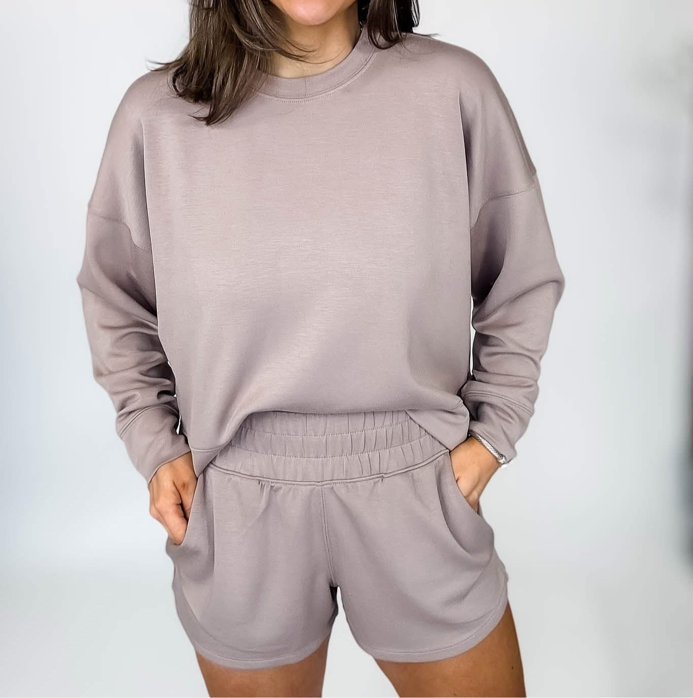 Lounging Around Scuba Short Set | Cocoa