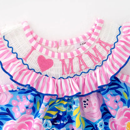 I LOVE MAMA Smocked Bloomer Set