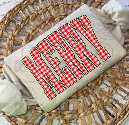 Merry Gingham Sweatshirt