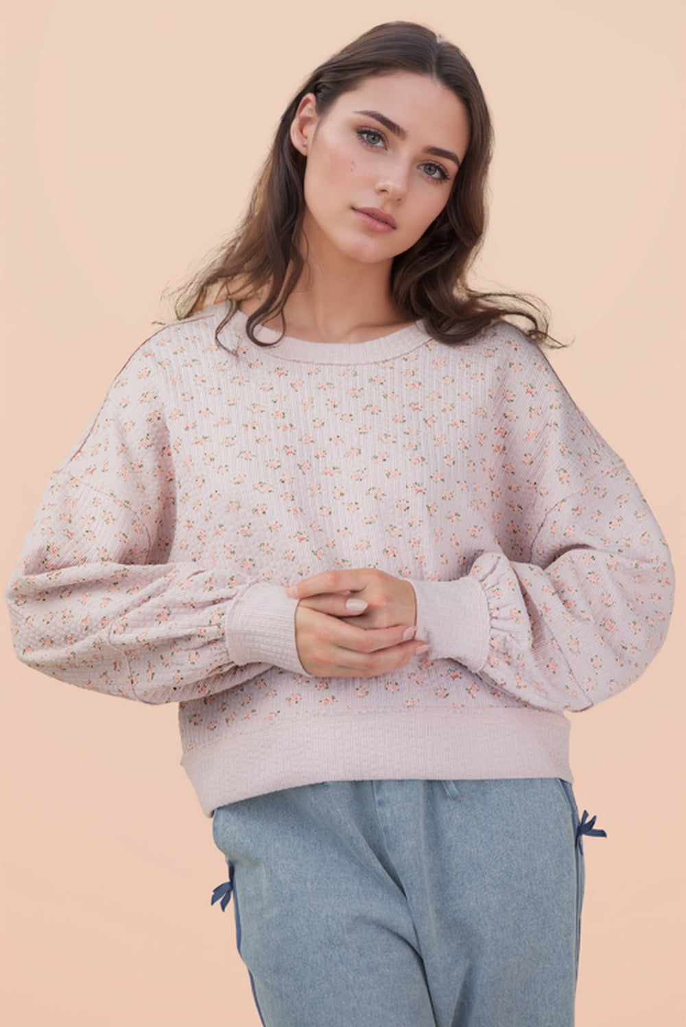 Olivia Blush Floral Pullover
