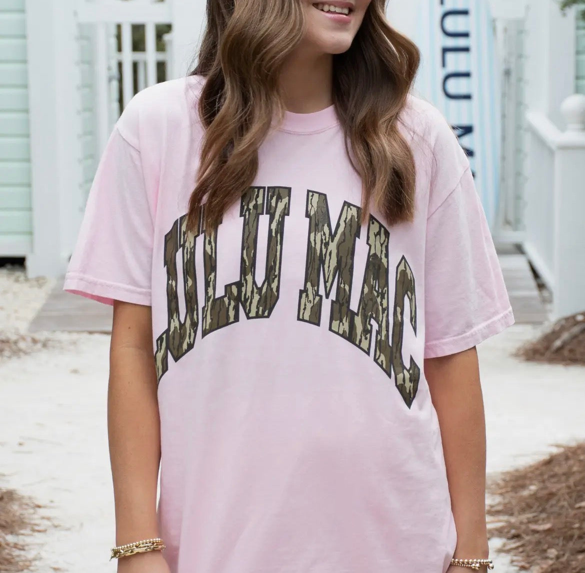 Lulu Mac Camo Tee- Blossom