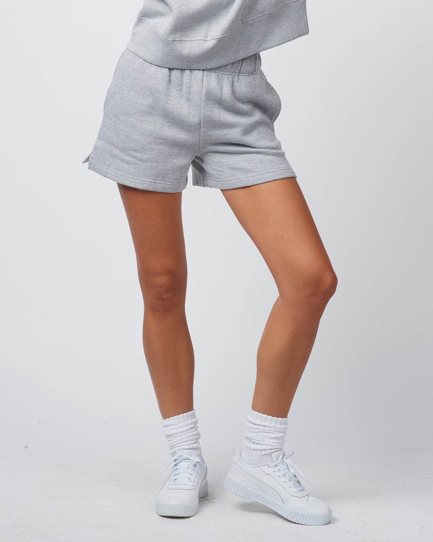 Amelia Fleece Shorts | Athletic Heather