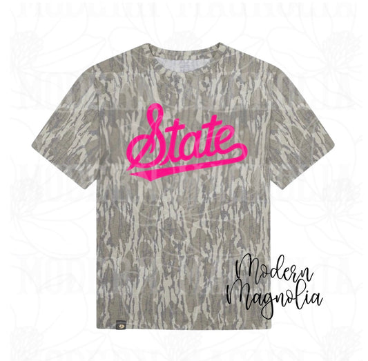 Bottomland State Short Sleeve | Hot Pink
