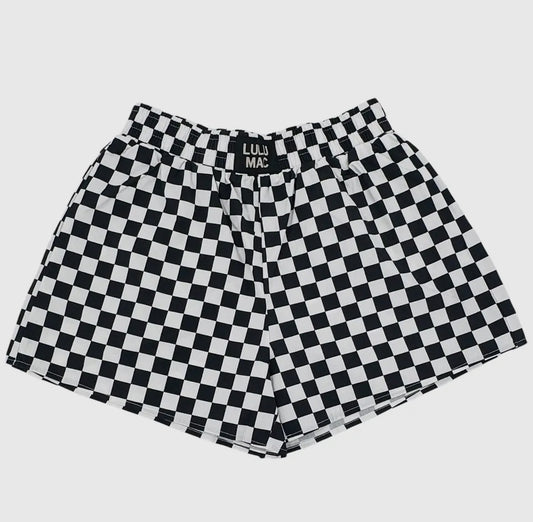 Black Checkered Boxer Shorts