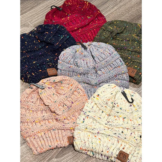Confetti Ribbed Knit Beanie