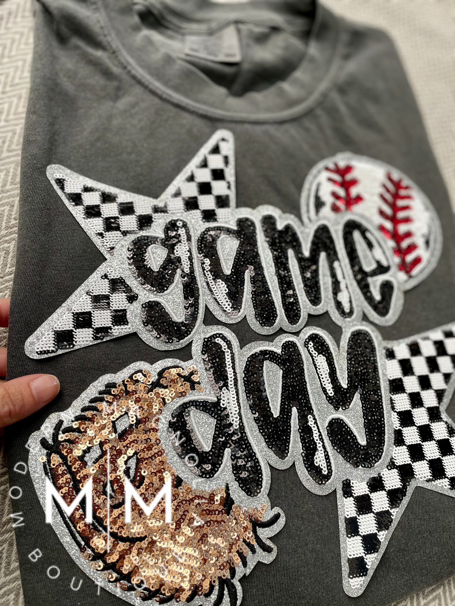 Baseball Sequin Gameday Tee | Pepper