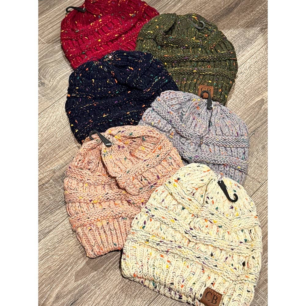 Confetti Ribbed Knit Beanie