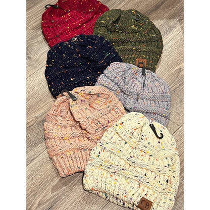 Confetti Ribbed Knit Beanie