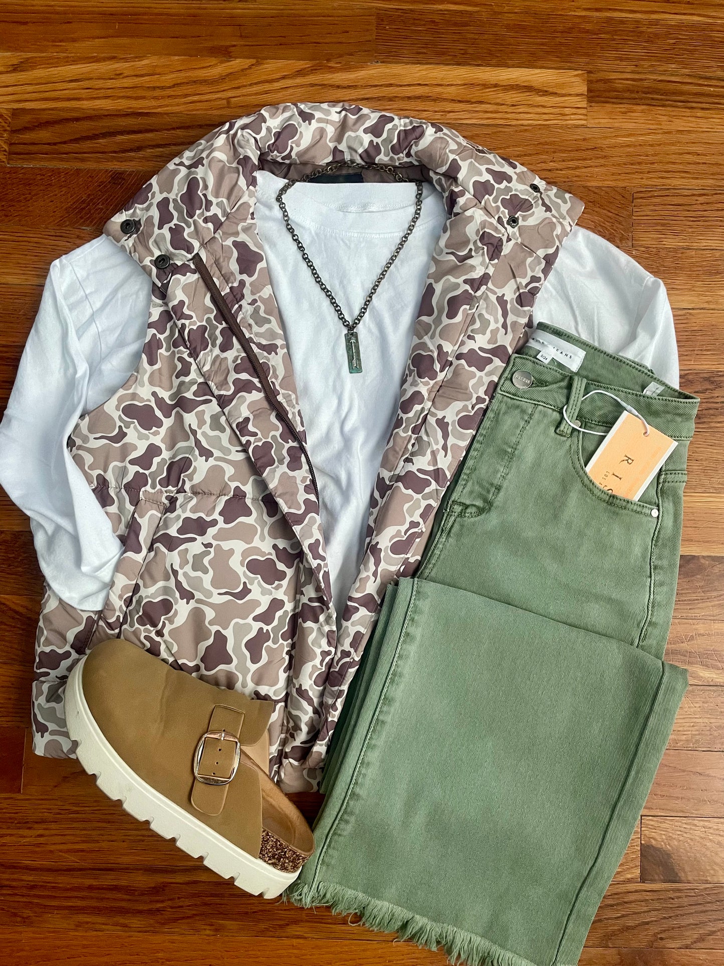 Risen Crop Denim | Olive