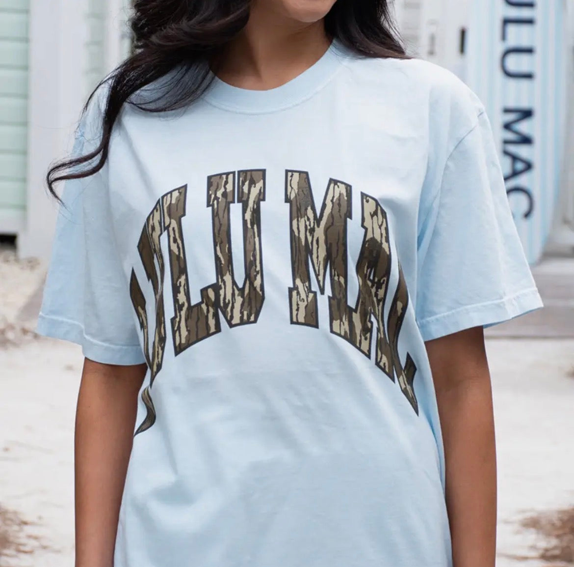 Lulu Mac Camo Tee- Chambray