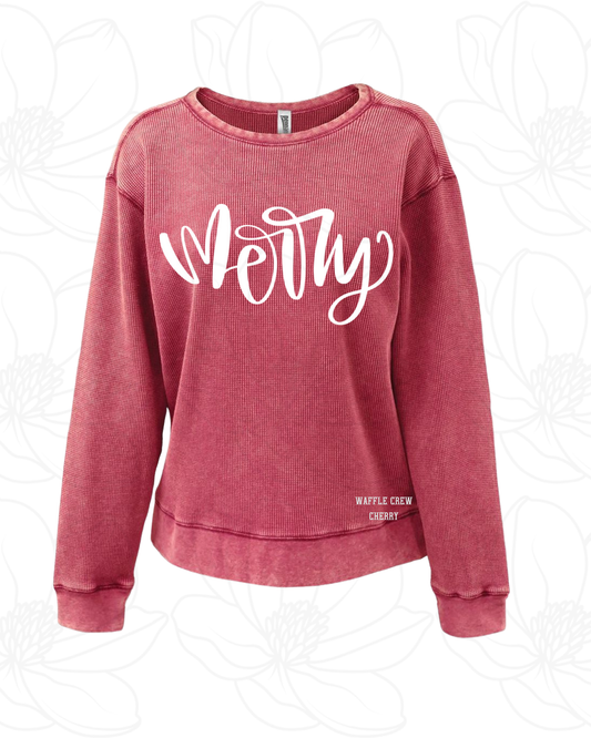 Merry Waffle Knit Pullover