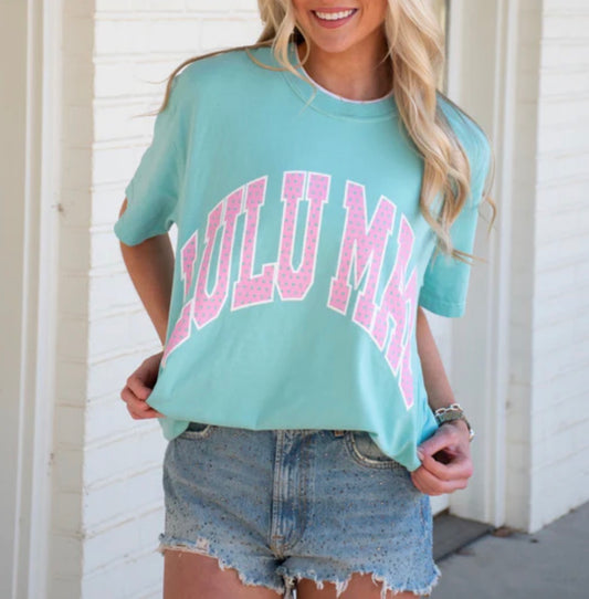 Lulu Mac Polka Dot Tee- Chalky Mint